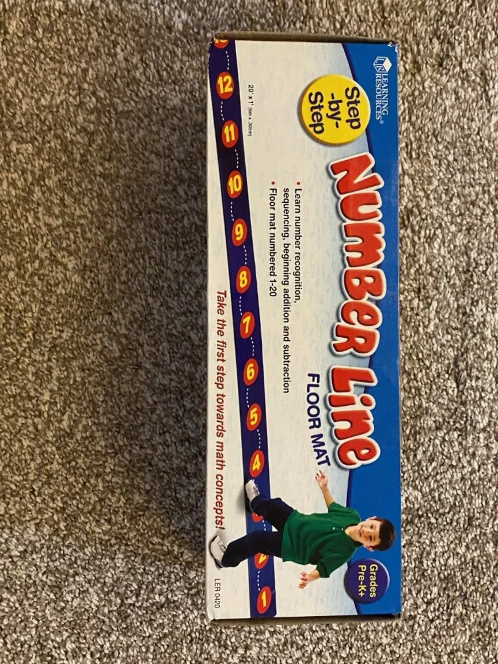 New Unopened learning Resources Step-by-Step Number Line 1-20 Floor Mat 20''x1''